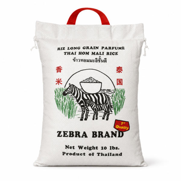 Zebra Brand Thai Hom Mali Rice 10lb