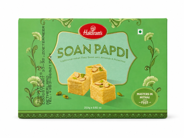 Haldiram’s Soan Papdi 250g on white background