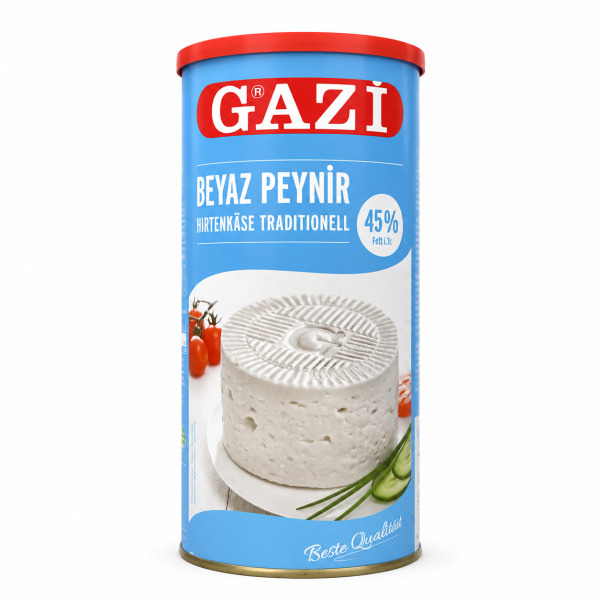 GAZI Beyaz Peynir Traditional White Cheese 45% – Tall Blue Tin