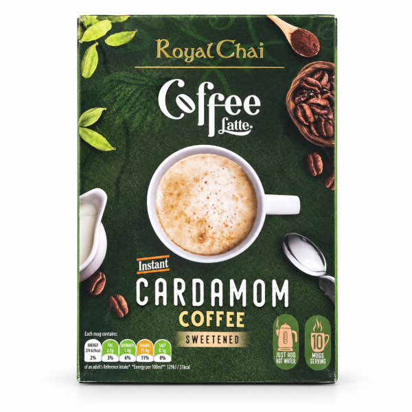 Royal Chai Instant Cardamom Coffee Sweetened – 10 Mugs