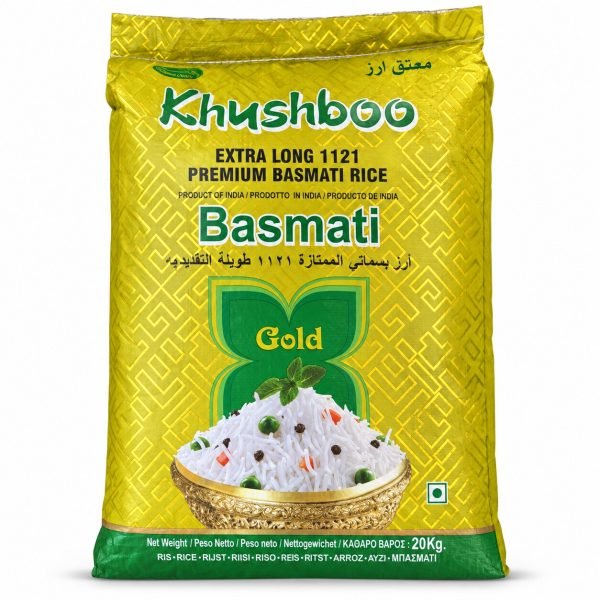 Khushboo Extra Long 1121 Premium Basmati Rice Gold 20kg